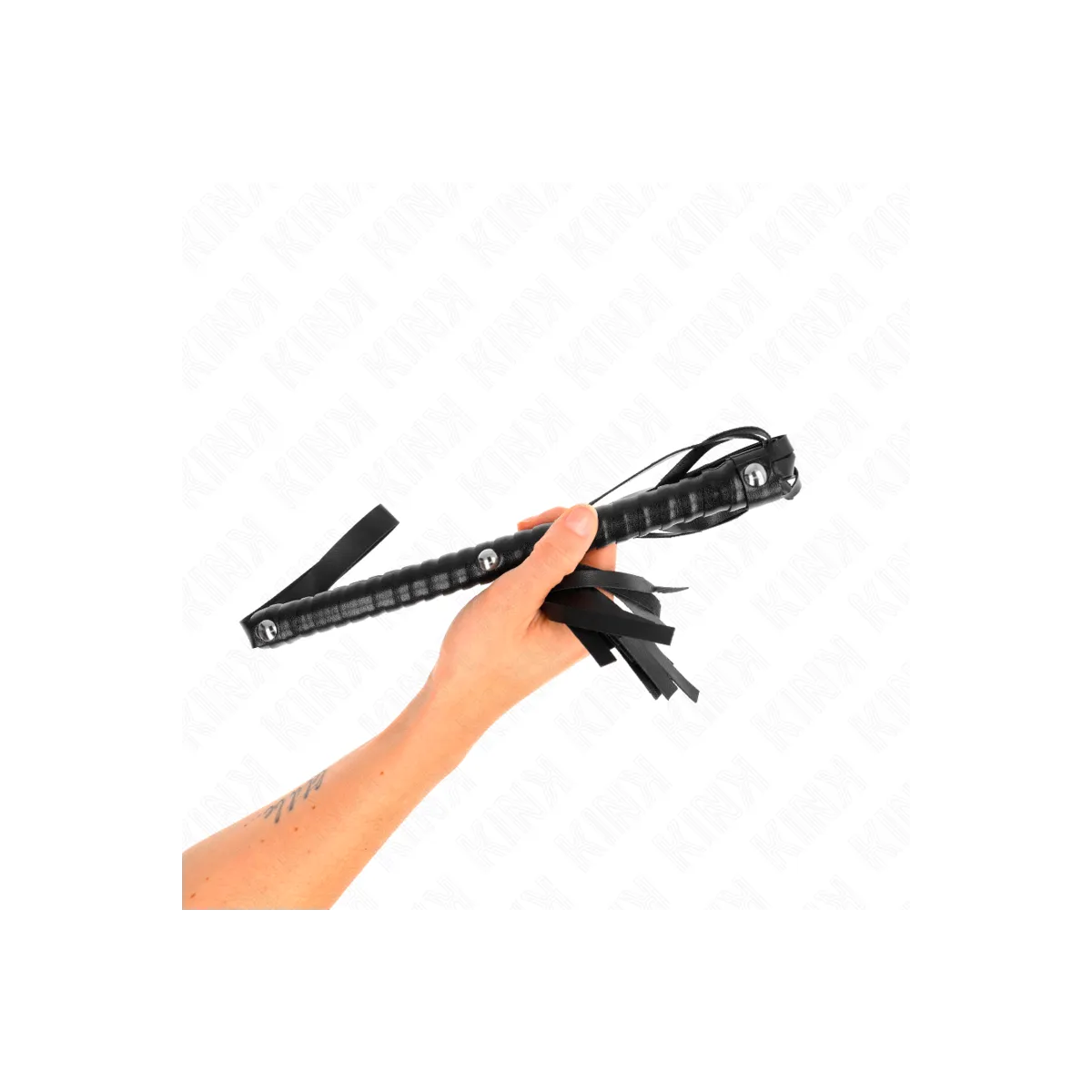 Peitsche mit Schwarzem Strukturiertem Griff 48,5 cm von Kink Impact & Touch | Fesselliebe.de