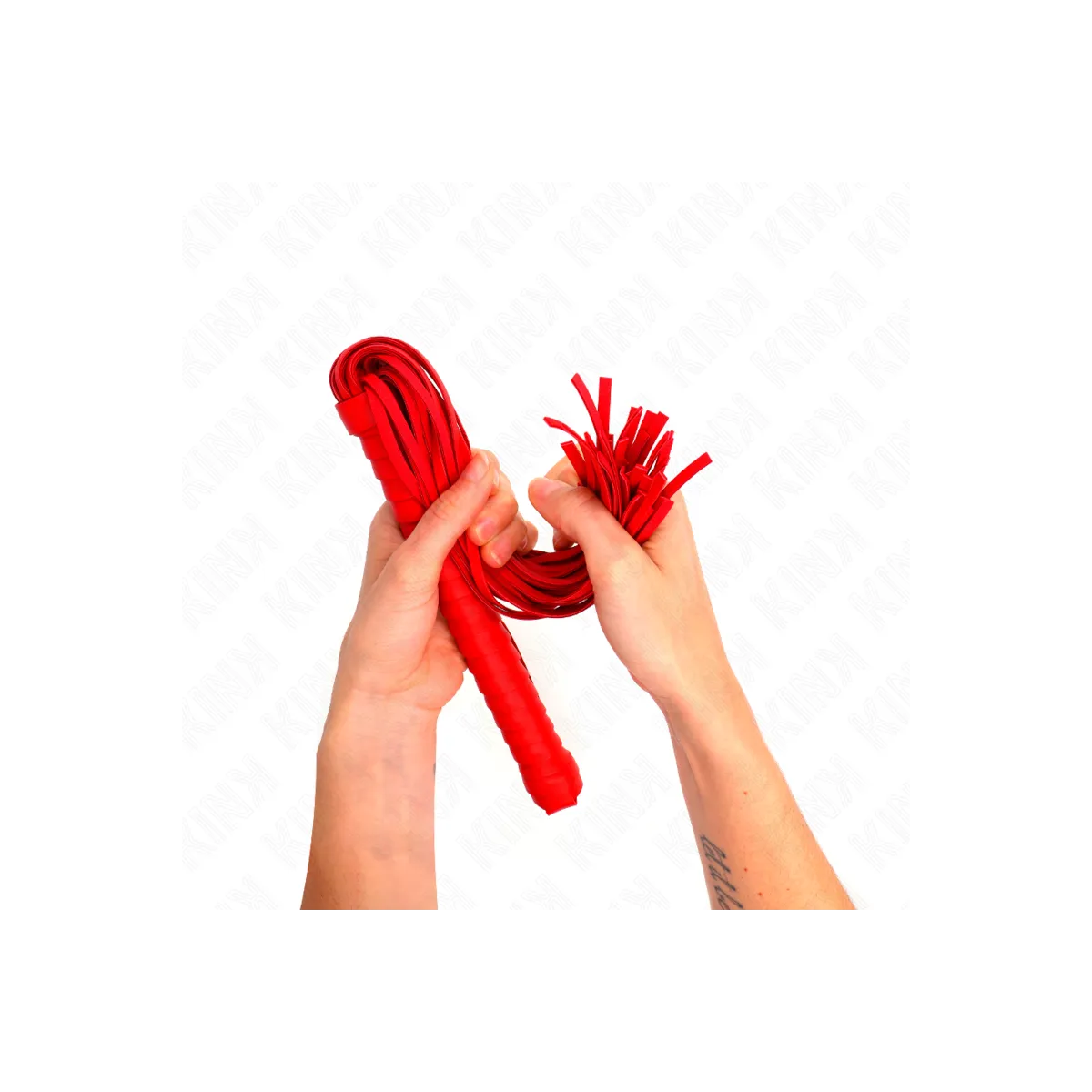 Peitsche mit Rotem Strukturiertem Griff 48,5 cm von Kink Impact & Touch | Fesselliebe.de