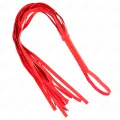 Rote Peitsche mit Kurzem Griff und Langem Schwanz 70 cm von Kink Impact & Touch