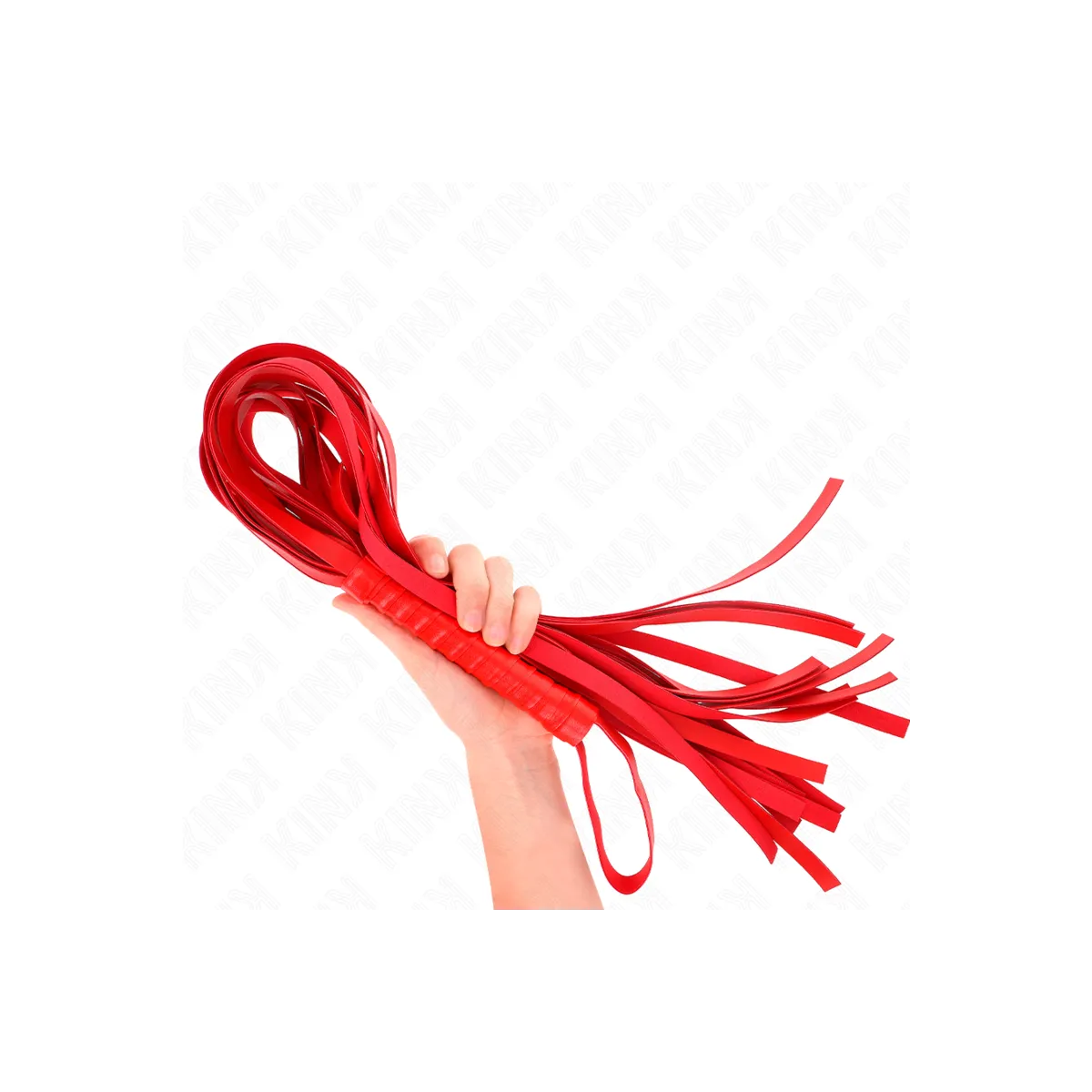 Rote Peitsche mit Kurzem Griff und Langem Schwanz 70 cm von Kink Impact & Touch | Fesselliebe.de