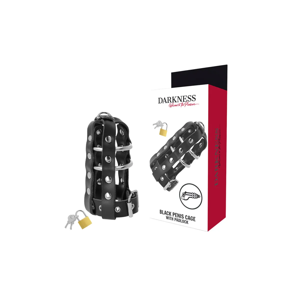 Keuschheitskfig aus Leder mit Schloss von Darkness Bondage | Fesselliebe.de