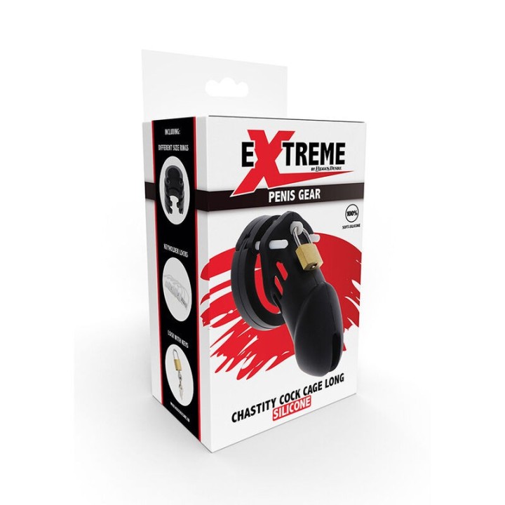 Extreme Keuschheitspumpenkäfig aus Silikon Grösse L Schwarz von Hidden Desire | Fesselliebe.de