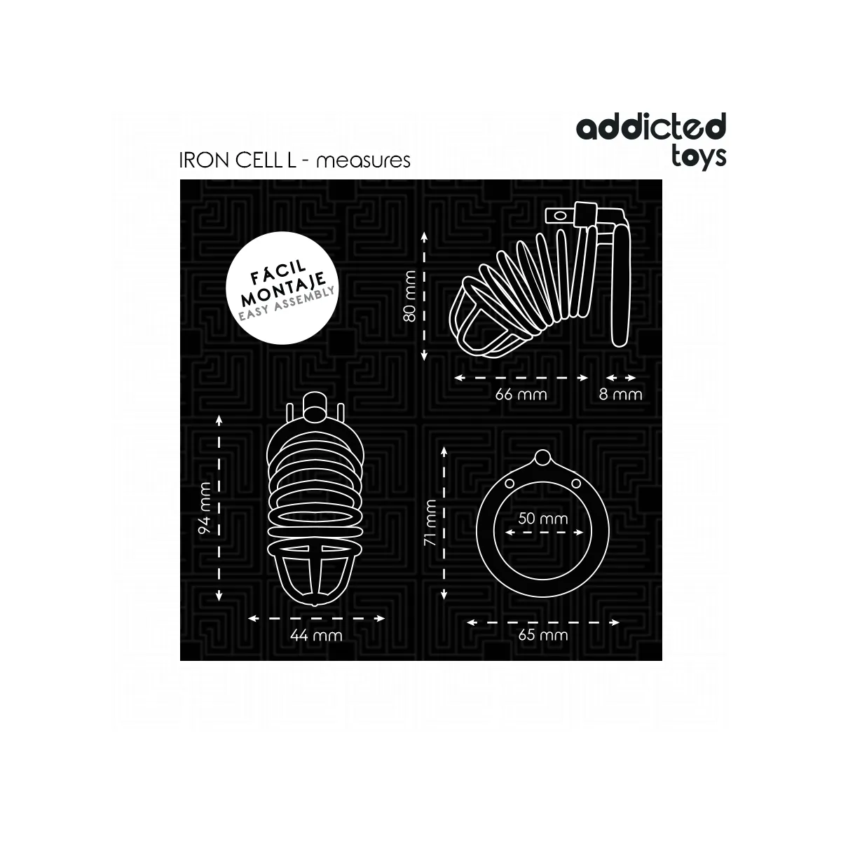 Iron Cell Metall-Peniskäfig 5 cm Grösse L von Addicted Toys Locked | Fesselliebe.de