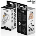 Silbernes Schloss Peniskäfig Metall Grösse M von Addicted Toys Locked