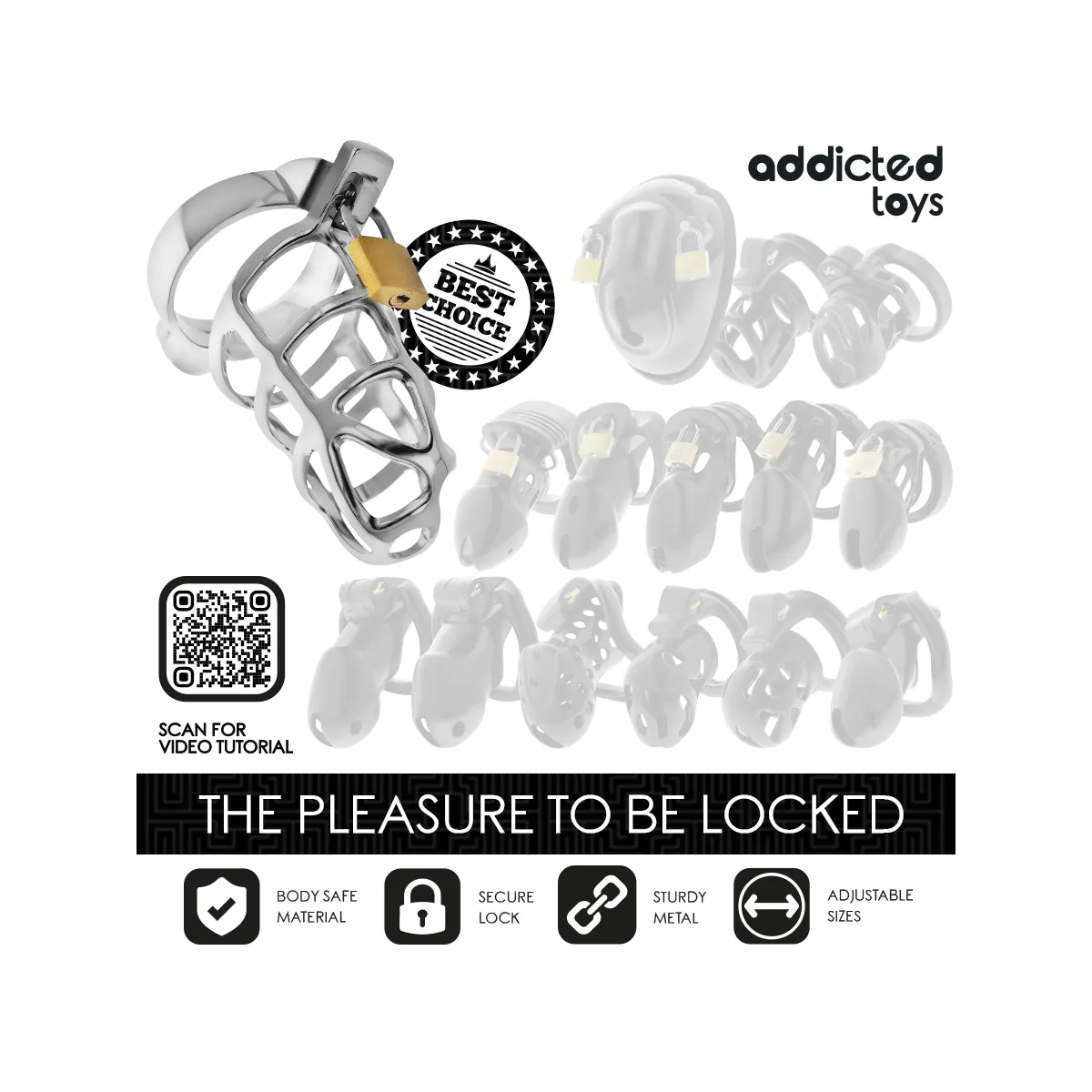 Silberner Peniskäfig aus Metall, Grösse S von Addicted Toys Locked | Fesselliebe.de