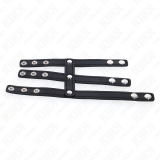 Dreifach Leder Penisring mit Druckverschluss von Kink Ring Power | Fesselliebe.de