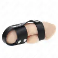 Peniskäfigring aus Leder mit Verstellbarem Hockentrenner von Kink Ring Power