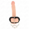 Penisring 4 cm Kette 7 cm Metall mit Ledergurte von Kink Ring Power