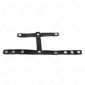 Verstellbarer Penisring aus Leder und Hodenteilgurt von Kink Ring Power