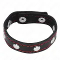 Penisring aus Leder mit Druckverschluss Rot Futter 21 X 1,5 cm von Kink Ring Power
