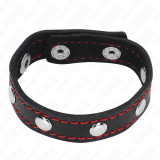 Penisring aus Leder mit Druckverschluss Rot Futter 21 X 1,5 cm von Kink Ring Power | Fesselliebe.de