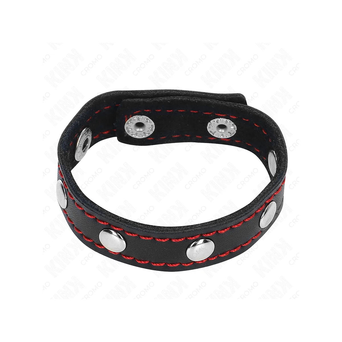 Penisring aus Leder mit Druckverschluss Rot Futter 21 X 1,5 cm von Kink Ring Power | Fesselliebe.de