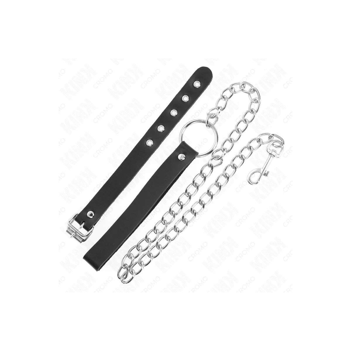 Penisring aus Leder mit Riemen 21,5 X 2 cm und Metallkette 60 cm von Kink Ring Power | Fesselliebe.de