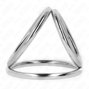 Dreifach Chrom Metall Penisring 3,2 cm Bis 4,5 cm von Kink Ring Power