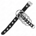 Penisring aus Leder mit Verschlussband 21 X 2 cm und 5 Metallringen von 3 cm Bis 4 cm von Kink Ring Power