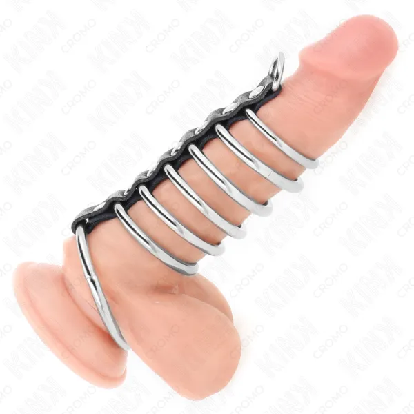7 Penisringe aus Metall 3,2 cm Bis 5 cm Durch Leder Verbunden von Kink Ring Power | Fesselliebe.de