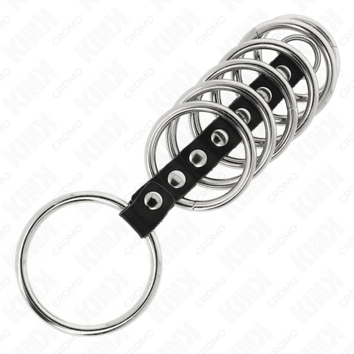 7 Penisringe aus Metall 3,2 cm Bis 5 cm Durch Leder Verbunden von Kink Ring Power | Fesselliebe.de