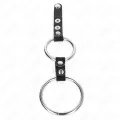 Doppelter Penisring 3,8 cm Bis 5 cm Durch Leder Verbunden von Kink Ring Power