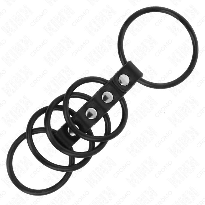 5 Penisringe aus Silikon 3,8 cm Bis 4,8 cm Durch Leder Verbunden von Kink Ring Power | Fesselliebe.de