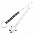 Metall-Penisring mit Kette und Verstellbaren Brustklammern von Kink Ring Power