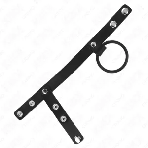 Penisring aus Silikon 3,8 cm mit Hohem Teiler und Lederband 22 X 1,5 cm von Kink Ring Power