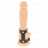 Verstellbarer Doppelter Penisring aus Leder von Kink Ring Power | Fesselliebe.de