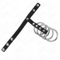 4 Metall Penisringe 3,8 cm Verbunden mit Lederband 22 X 1,5 cm und Druckverschluss von Kink Ring Power