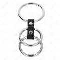 Dreifach Metall Penisring 3,7 cm Bis 5 cm mit Leder Verbunden von Kink Ring Power