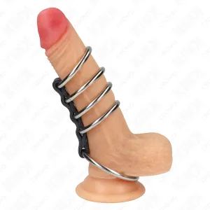 5 Penisringe 3,7 cm Bis 5 cm Metall Durch Leder Verbunden von Kink Ring Power