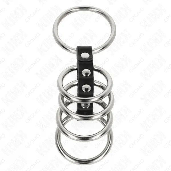 5 Penisringe 3,7 cm Bis 5 cm Metall Durch Leder Verbunden von Kink Ring Power | Fesselliebe.de