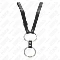 Doppelter Penisring aus Metall 3,8 cm Bis 5 cm mit Ledergurte 112 cm von Kink Ring Power