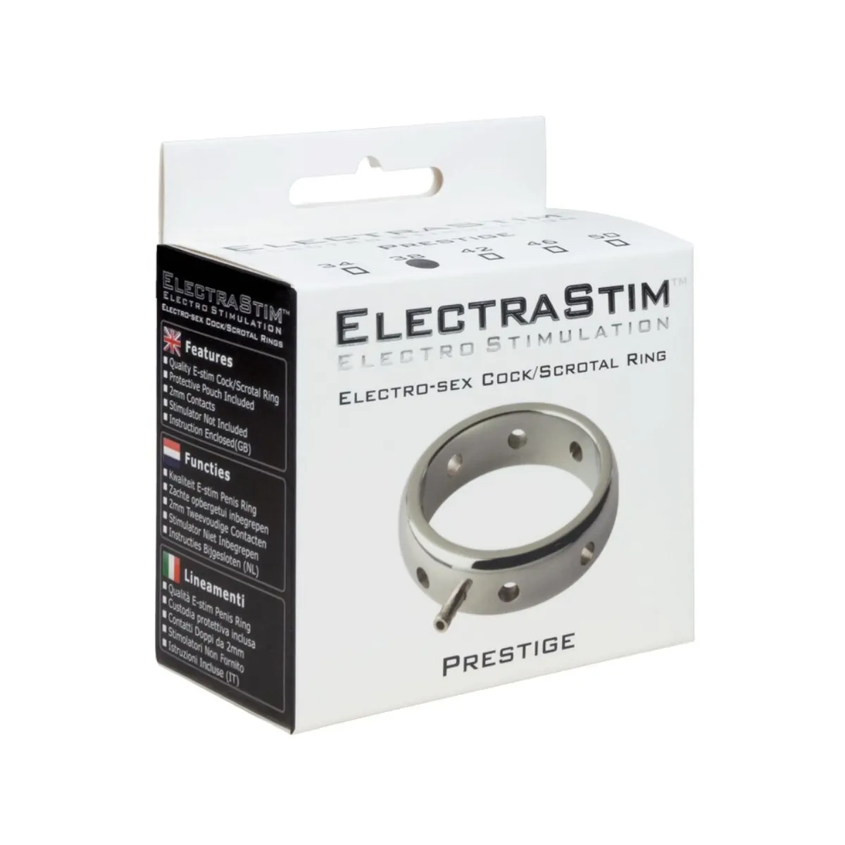Prestige Elektromagnetischer Penisring aus Metall 34 Mm von Electrastim | Fesselliebe.de
