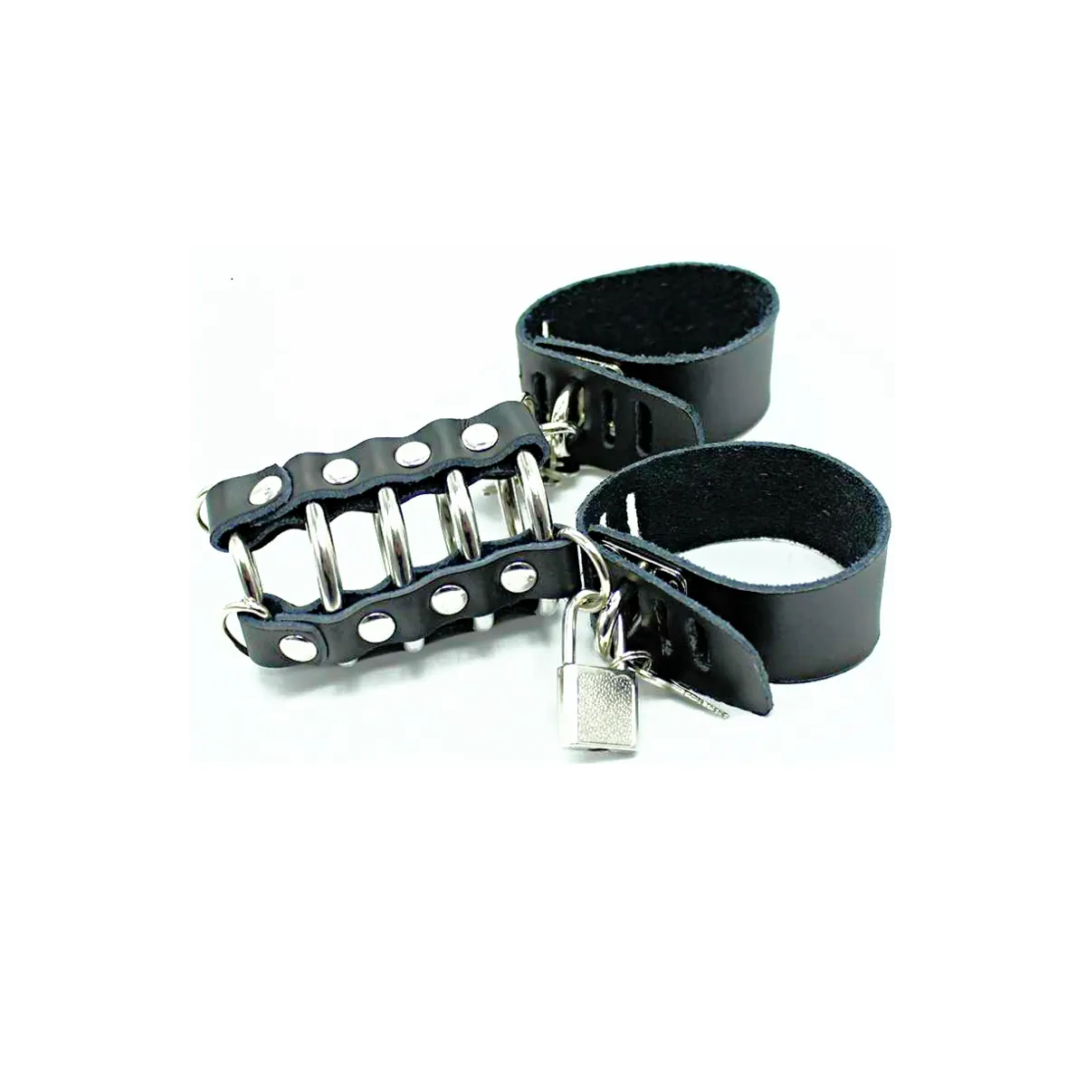 Peniskfig mit Metallringen und Lederriemen von Ohmama Fetish | Fesselliebe.de