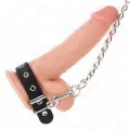 Penisring aus Leder 21,5 X 2 cm mit 60 cm Metallkette und Lederband von Kink Ring Power