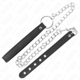 Penisring aus Leder 21,5 X 2 cm mit 60 cm Metallkette und Lederband von Kink Ring Power | Fesselliebe.de
