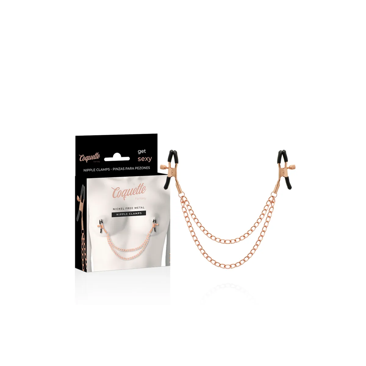 Fantasy-Nippelclips aus Metall mit Kette von Coquette Fantasy | Fesselliebe.de