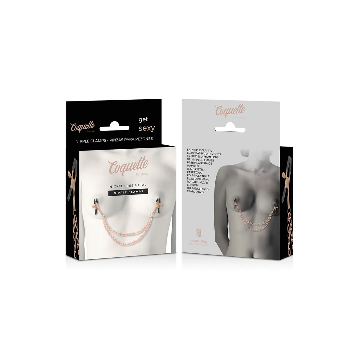 Fantasy-Nippelclips aus Metall mit Kette von Coquette Fantasy | Fesselliebe.de