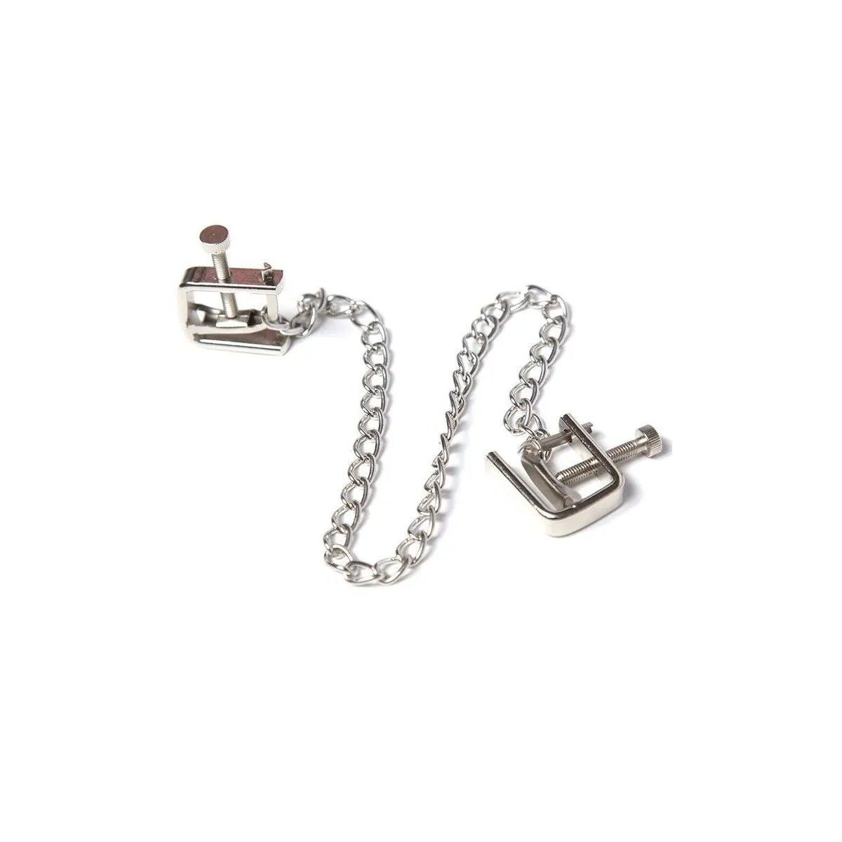 Metallschraubenklemmen mit Kette von Ohmama Fetish | Fesselliebe.de