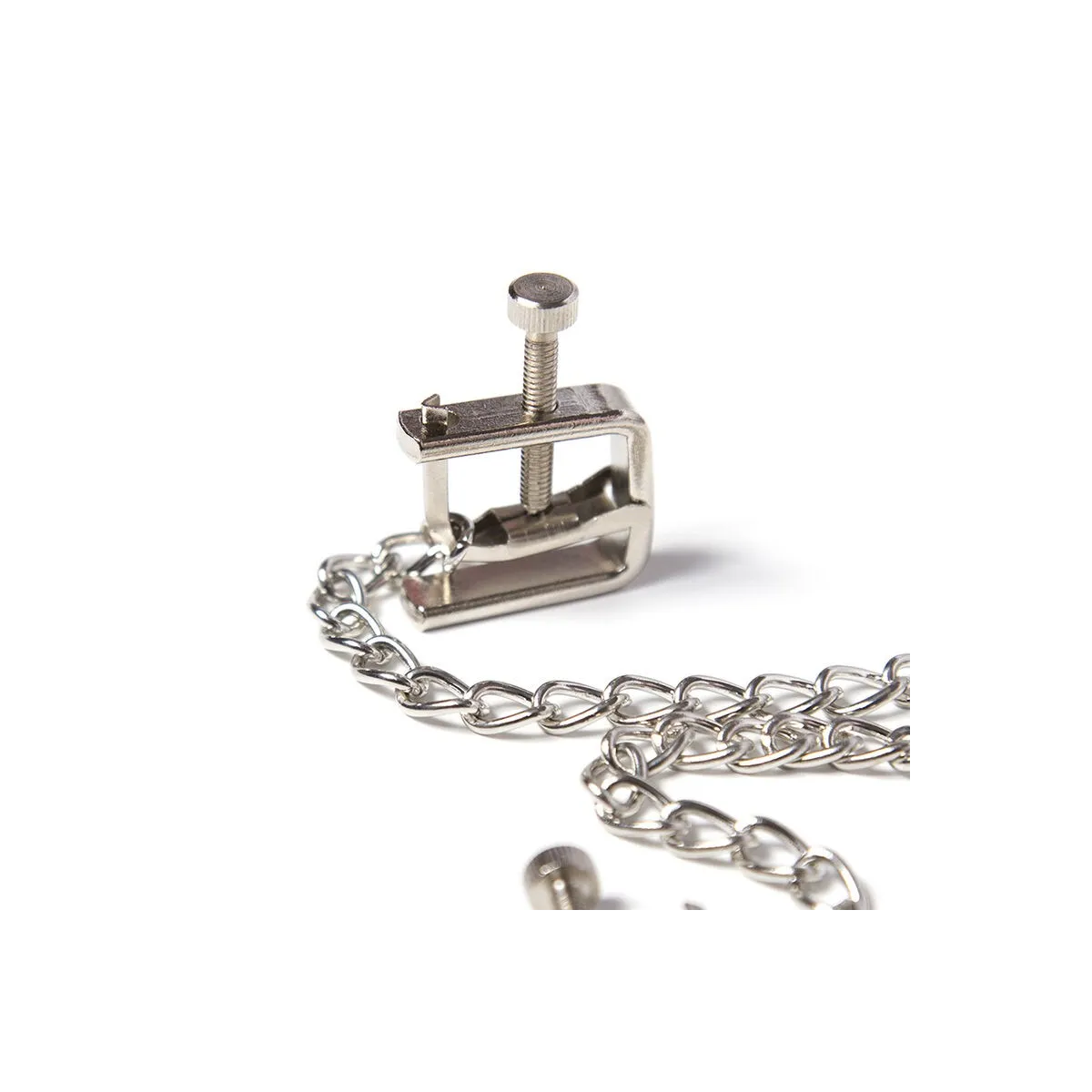 Metallschraubenklemmen mit Kette von Ohmama Fetish | Fesselliebe.de