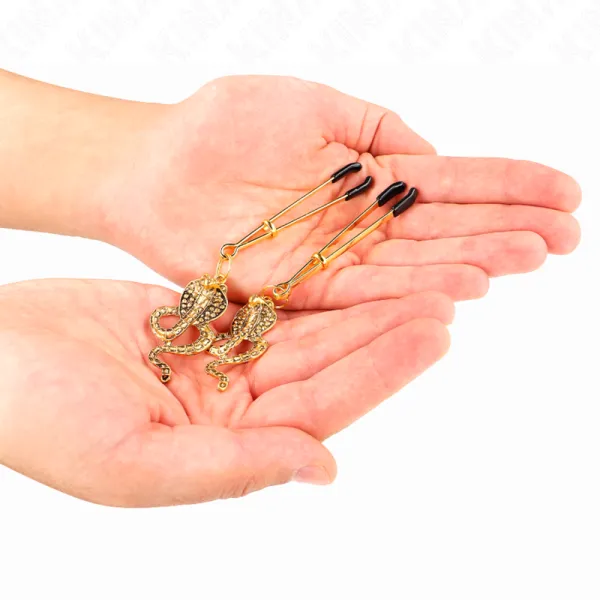 Kobra anhänger Nippelklemmen 6 cm von Kink Nipple Grip | Fesselliebe.de