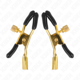Goldene Nippelklemmen 6 cm von Kink Nipple Grip | Fesselliebe.de