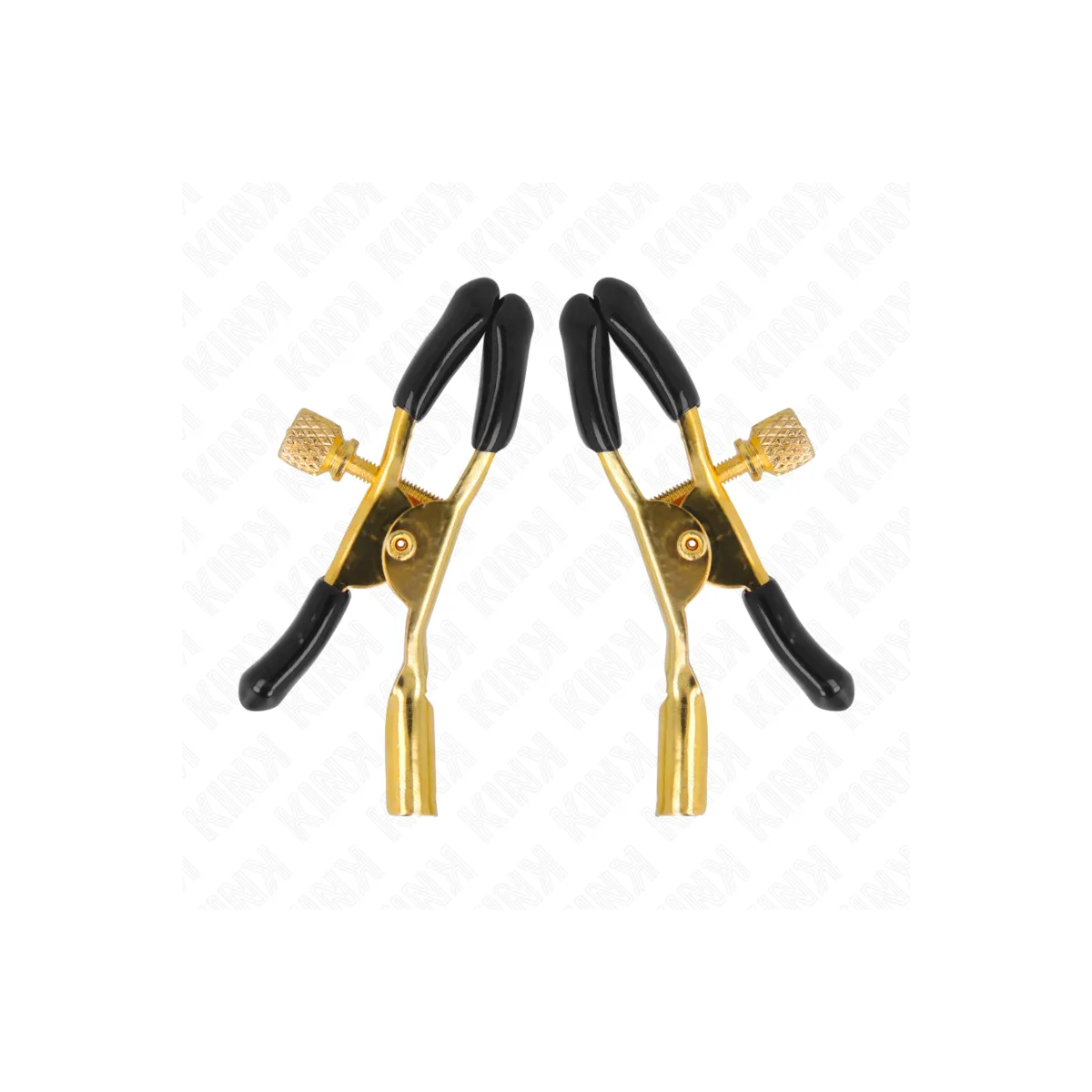 Goldene Nippelklemmen 6 cm von Kink Nipple Grip | Fesselliebe.de