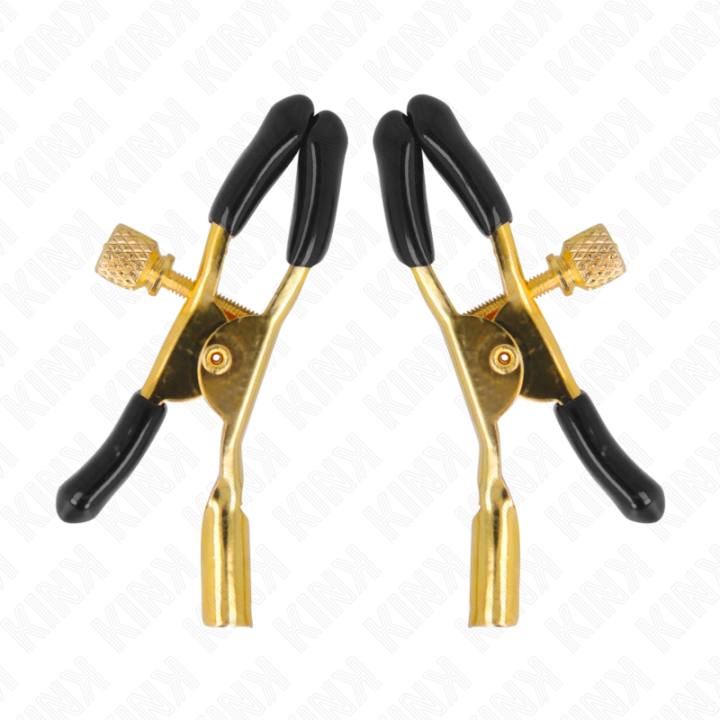 Goldene Nippelklemmen 6 cm von Kink Nipple Grip | Fesselliebe.de