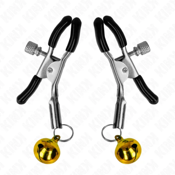 Goldene Einzelne Glocken-Nippelnklemme 6 cm von Kink Nipple Grip | Fesselliebe.de