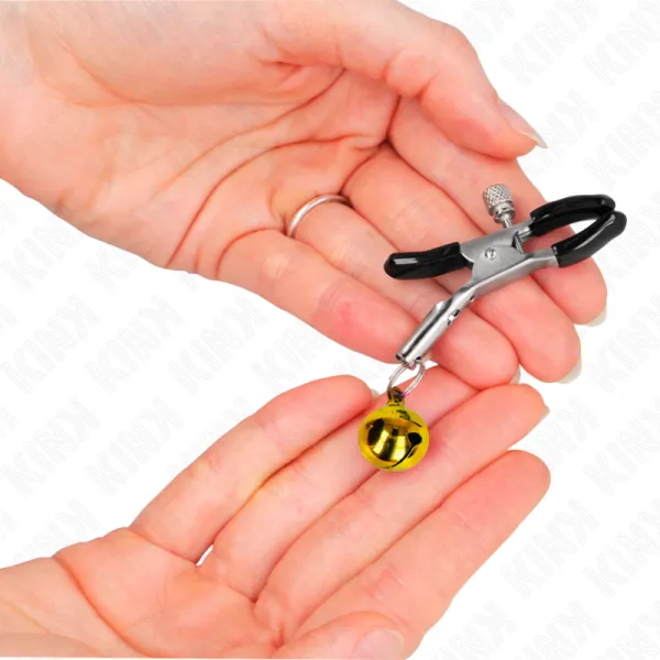 Goldene Einzelne Glocken-Nippelnklemme 6 cm von Kink Nipple Grip | Fesselliebe.de