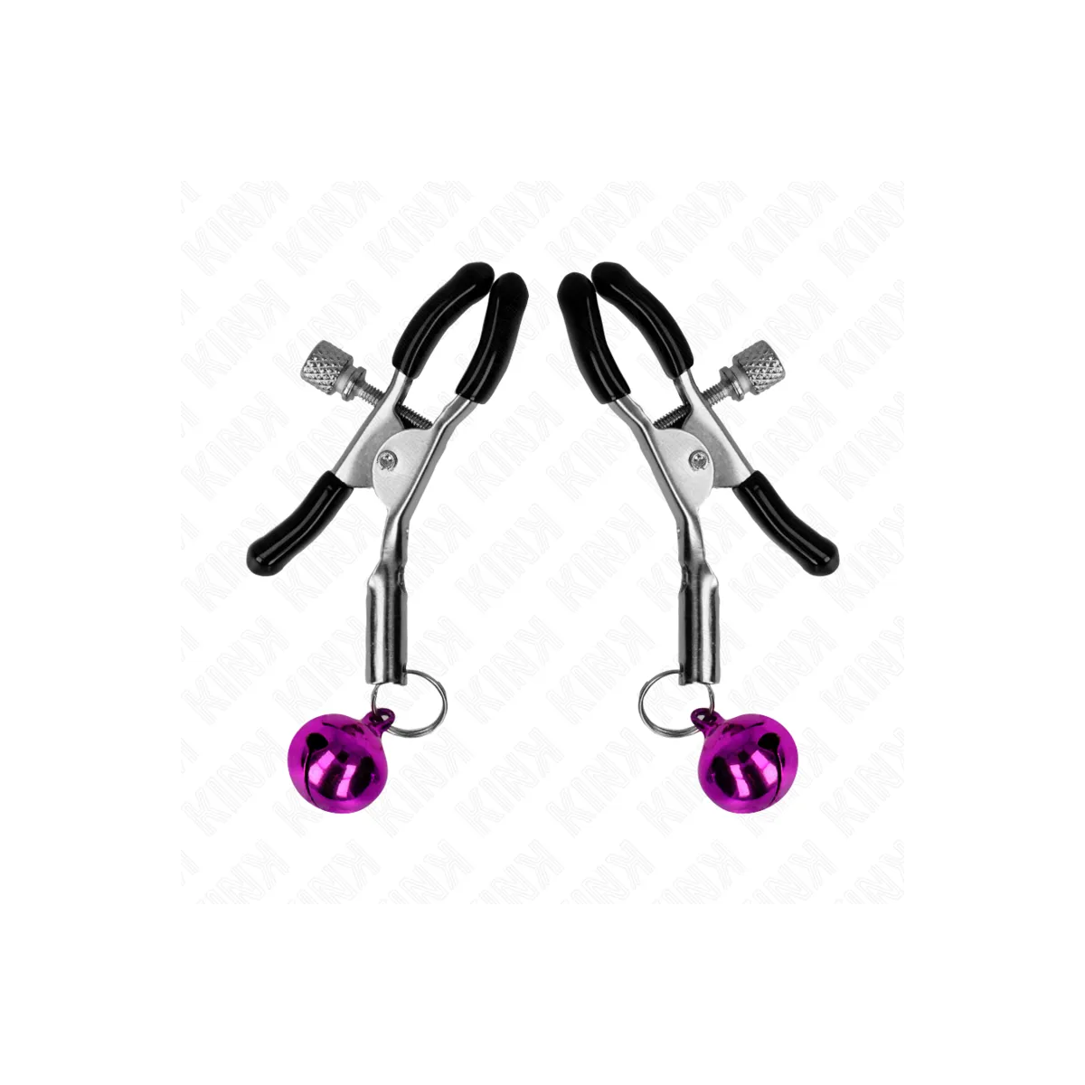 Lila Nippelklemme mit Einzelnen Glocken 6 cm von Kink Nipple Grip | Fesselliebe.de