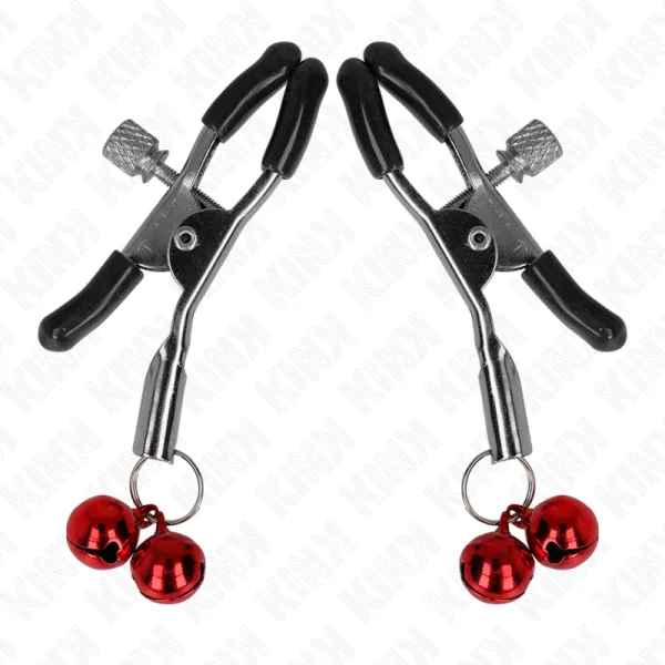 Doppelte Glocken-Nippelklammere Rot 6 cm von Kink Nipple Grip | Fesselliebe.de