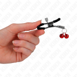Doppelte Glocken-Nippelklammere Rot 6 cm von Kink Nipple Grip | Fesselliebe.de
