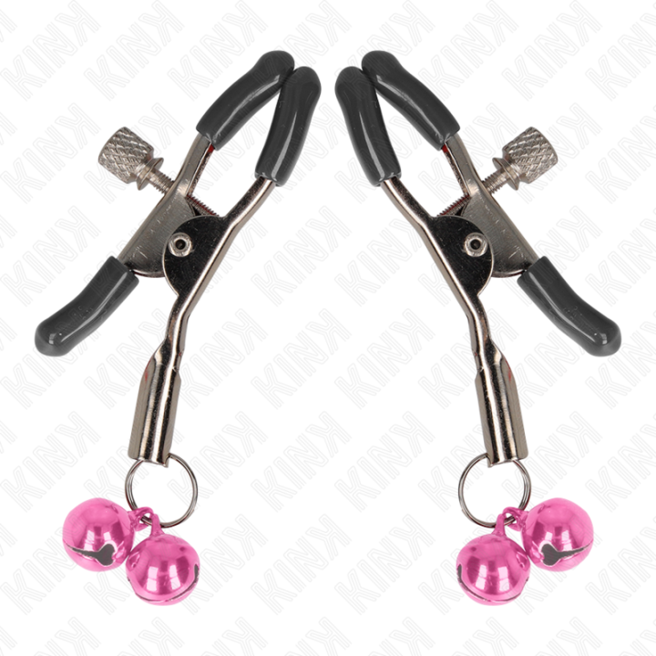 Doppelglöckchen-Nippelklammer Rosa 6 cm von Kink Nipple Grip | Fesselliebe.de