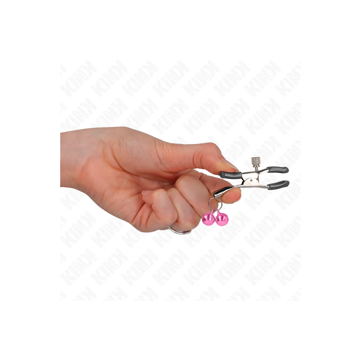 Doppelglöckchen-Nippelklammer Rosa 6 cm von Kink Nipple Grip | Fesselliebe.de